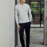 Cotton En Maille Manches Longues Texturé Polo