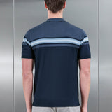 Cotton And Silk Colour Block Zippé Polo