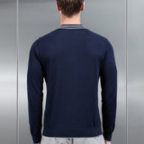 Tipped En Maille Manches Longues Polo