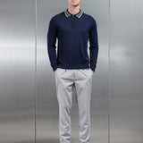 Tipped En Maille Manches Longues Polo