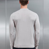 Cotton And Silk Manches Longues Zippé Polo