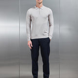 Cotton And Silk Manches Longues Zippé Polo