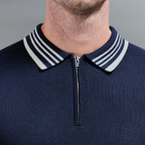 Tipped En Maille Manches Longues Polo