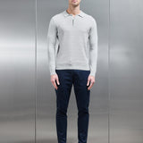 Cotton En Maille Manches Longues Texturé Polo