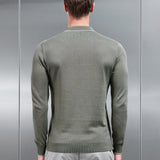 Herringbone Manches Longues Zippé Polo