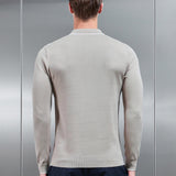 Herringbone Manches Longues Zippé Polo