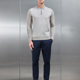 Herringbone Manches Longues Zippé Polo