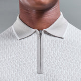 Herringbone En Maille Zippé Polo
