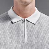Herringbone En Maille Zippé Polo