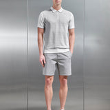 Herringbone En Maille Zippé Polo