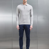 Square Texturé Manches Longues Boutonné Polo