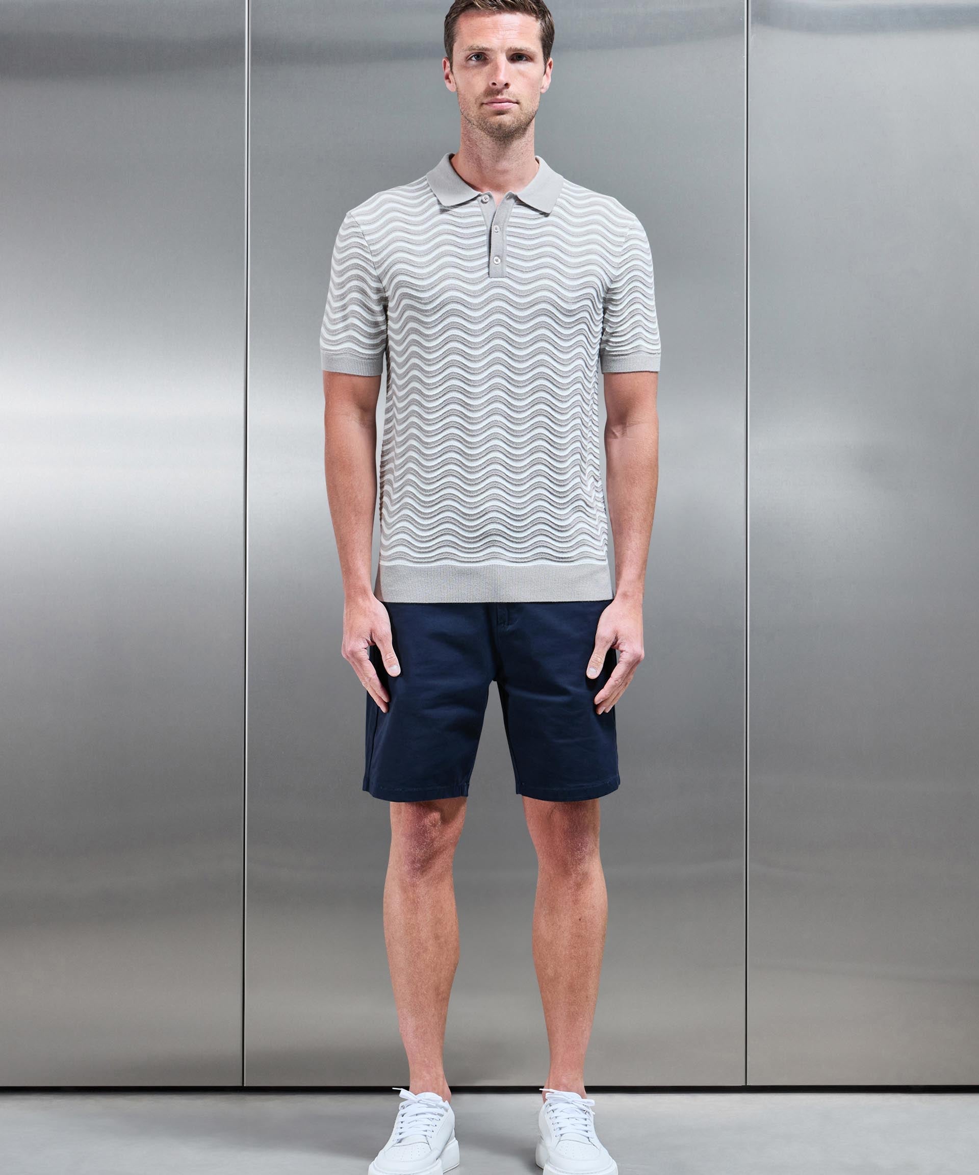 Wave En Maille Boutonné Polo